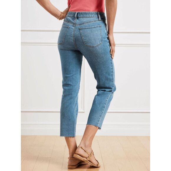 Talbots Women's Crop Straight Leg Jeans Lenox Wash size 10 - Picture 2 of 9